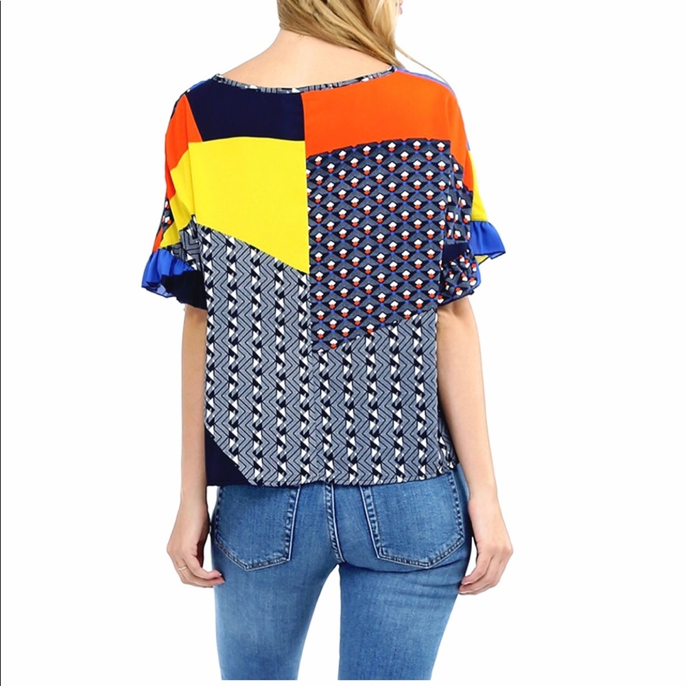 Color Block Ruffle Top - Picture 2 of 2